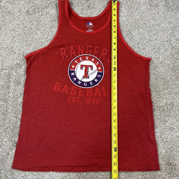 Texas Rangers Shirt Mens Small Red Logo MLB Baseball Sleeveless Tank Top Muscle - Picture 4 of 8